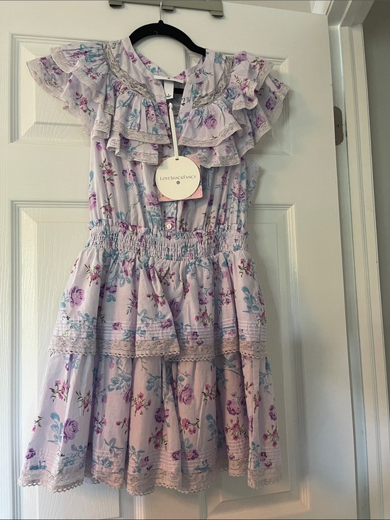 LoveShackFancy Dresses & Skirts - LoveShackFancy Lavender Floral Ruffle Tiered Dress